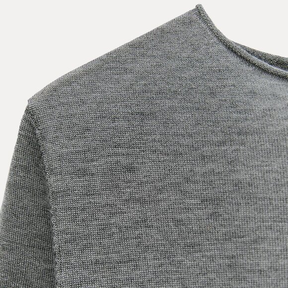 ZARA BASIC WOOL AND SILK BLEND SHORT SLEEVE TOP - Picture 6 of 8